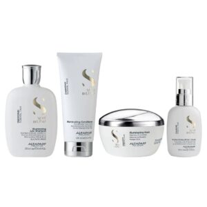 Shampoo + Acondicionador + Mascarilla + Fluido Iluminador Alfaparf Diamond