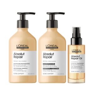 Shampoo 500ml+ Acondicionador 500ml + Serum Para Cabello Dañado Loreal Absolut Repair